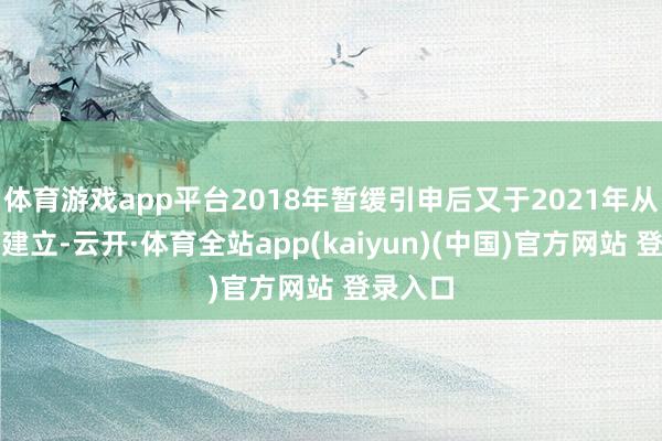 体育游戏app平台2018年暂缓引申后又于2021年从头运行建立-云开·体育全站app(kaiyun)(中国)官方网站 登录入口
