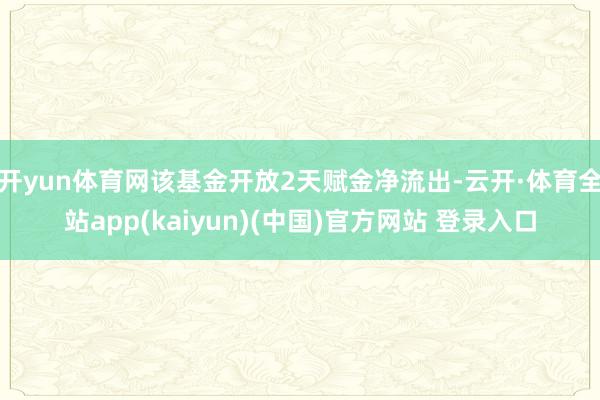 开yun体育网该基金开放2天赋金净流出-云开·体育全站app(kaiyun)(中国)官方网站 登录入口
