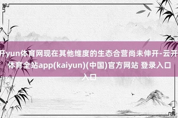 开yun体育网现在其他维度的生态合营尚未伸开-云开·体育全站app(kaiyun)(中国)官方网站 登录入口