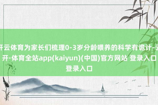 开云体育为家长们梳理0-3岁分龄喂养的科学有诡计-云开·体育全站app(kaiyun)(中国)官方网站 登录入口