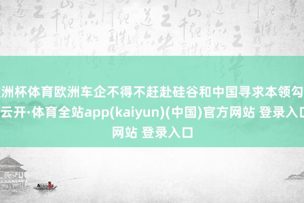 欧洲杯体育欧洲车企不得不赶赴硅谷和中国寻求本领勾搭-云开·体育全站app(kaiyun)(中国)官方网站 登录入口