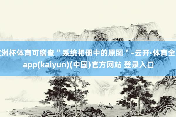 欧洲杯体育可稽查＂系统相册中的原图＂-云开·体育全站app(kaiyun)(中国)官方网站 登录入口