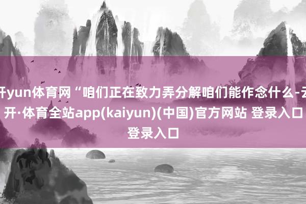 开yun体育网“咱们正在致力弄分解咱们能作念什么-云开·体育全站app(kaiyun)(中国)官方网站 登录入口