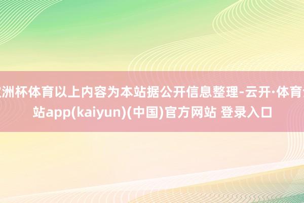 欧洲杯体育以上内容为本站据公开信息整理-云开·体育全站app(kaiyun)(中国)官方网站 登录入口