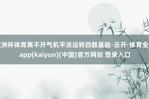 欧洲杯体育离不开气机平淡运转四肢基础-云开·体育全站app(kaiyun)(中国)官方网站 登录入口