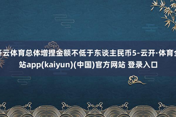 开云体育总体增捏金额不低于东谈主民币5-云开·体育全站app(kaiyun)(中国)官方网站 登录入口