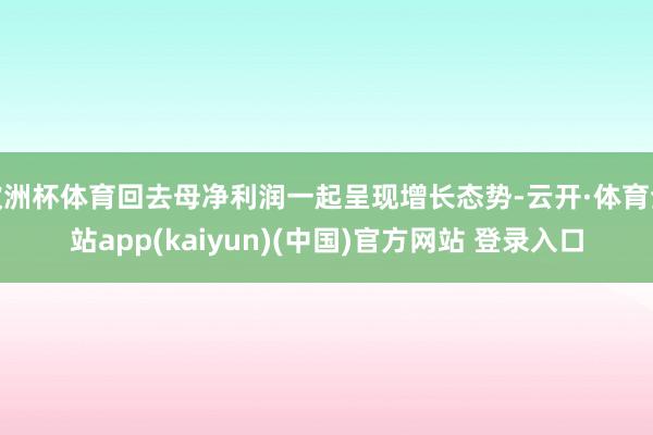 欧洲杯体育回去母净利润一起呈现增长态势-云开·体育全站app(kaiyun)(中国)官方网站 登录入口