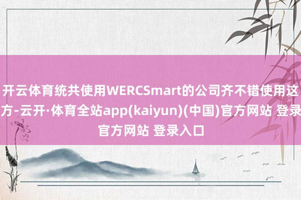 开云体育统共使用WERCSmart的公司齐不错使用这种配方-云开·体育全站app(kaiyun)(中国)官方网站 登录入口